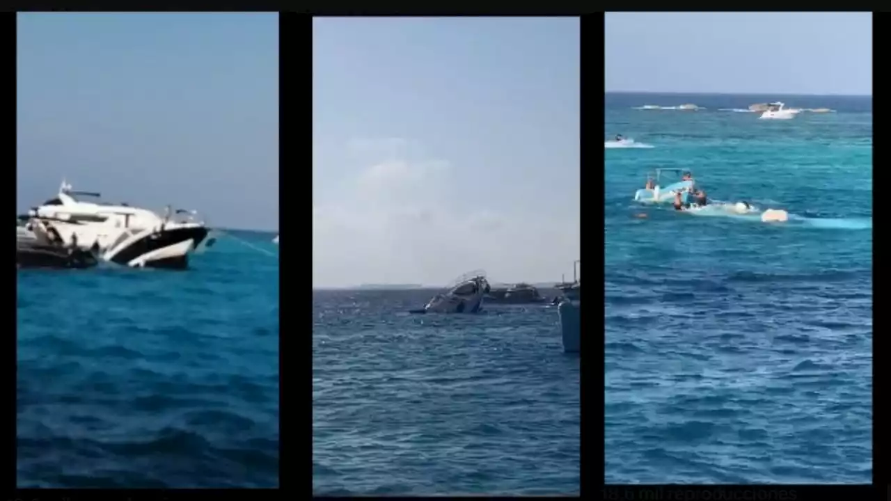 Video | El Titanic de Islas Mujeres; yate se inunda y 15 personas naufragan