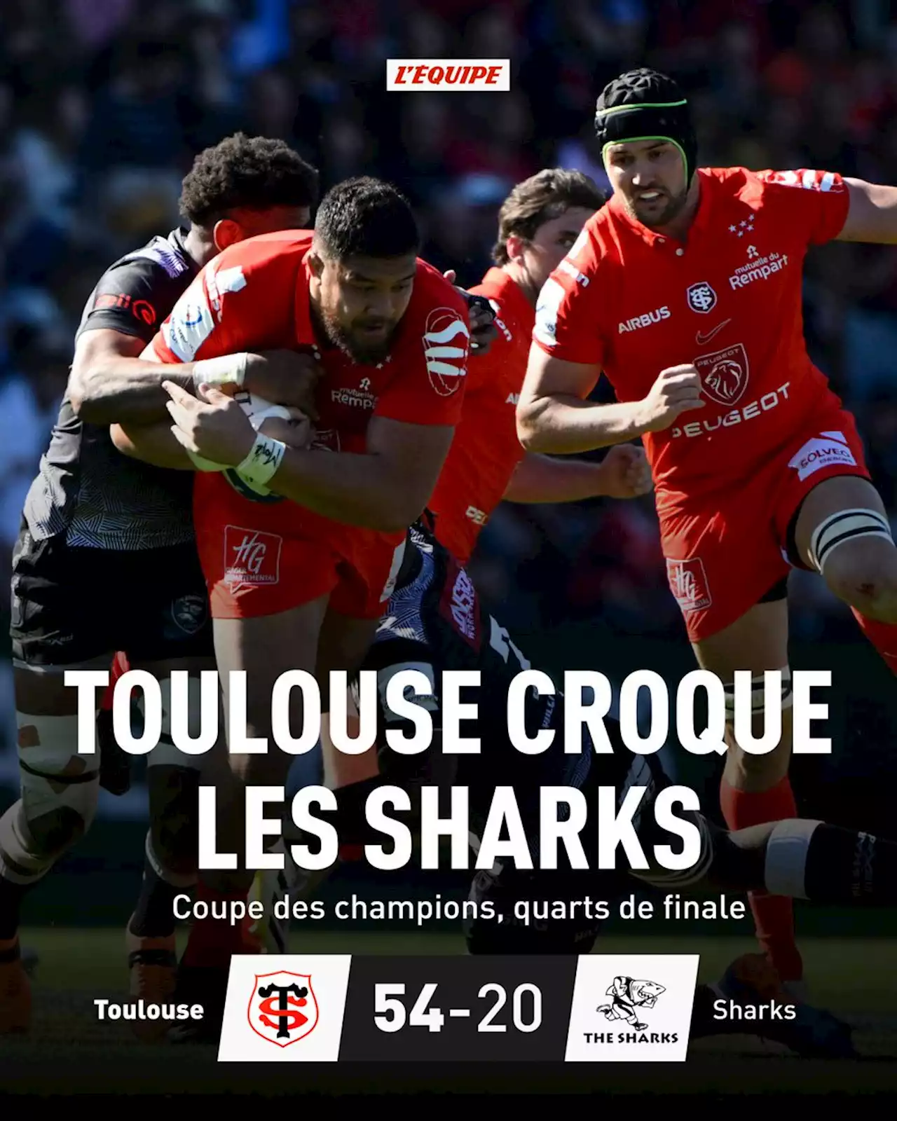 Résumé du match Toulouse - Sharks, en direct - Coupe des champions 2022-2023 Quarts de finale, samedi 08 avril 2023