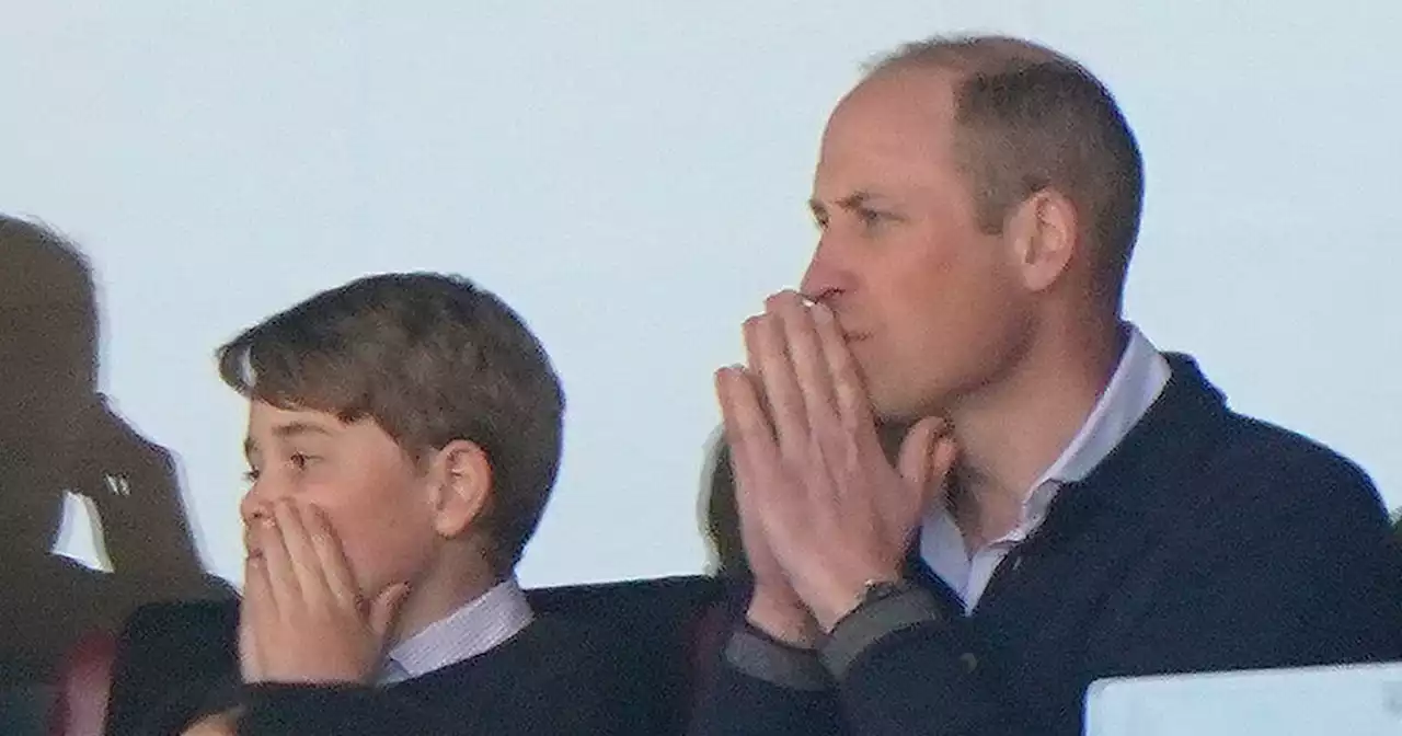 Prince George delighted as he joins dad William to cheer Aston Villa to victory