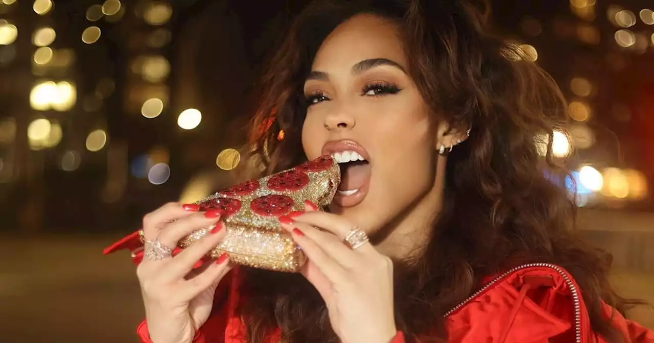 Jordyn Woods's Luxury Pizza Purse Is Covered in Crystal Pepperoni