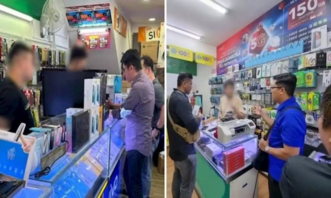 8 handphone shops raided for fraudulently registered SIM cards, 3 men arrested