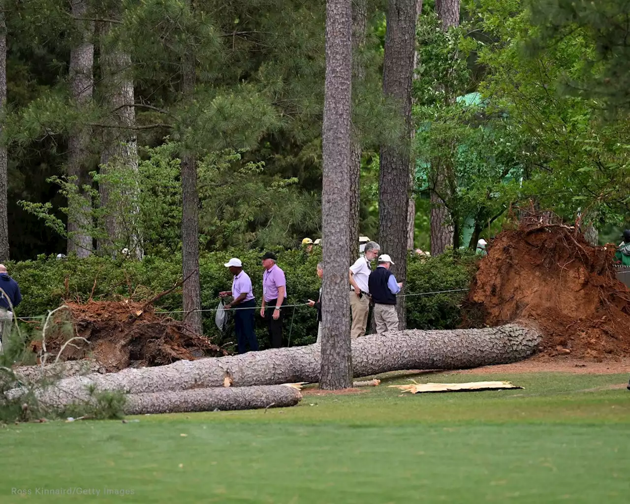 Second round suspended at Masters due to weather, fallen trees