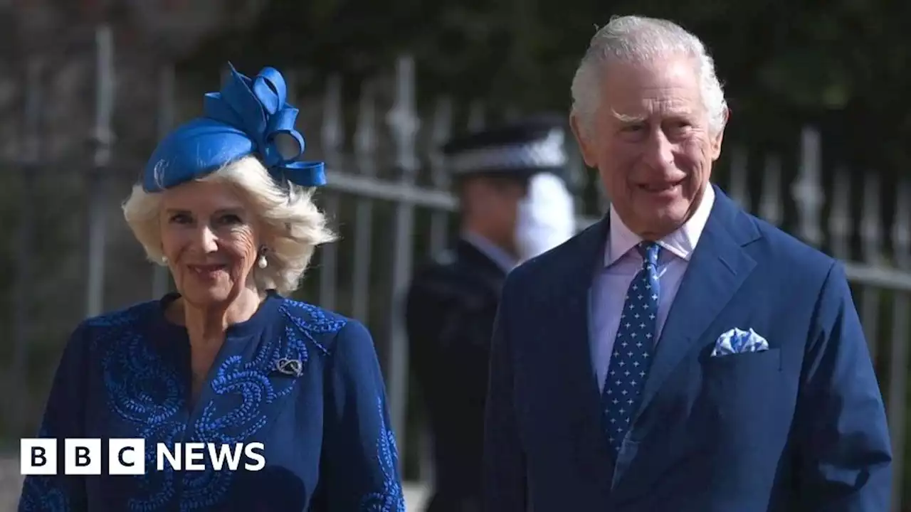 King Charles joined by family for first Easter service as monarch