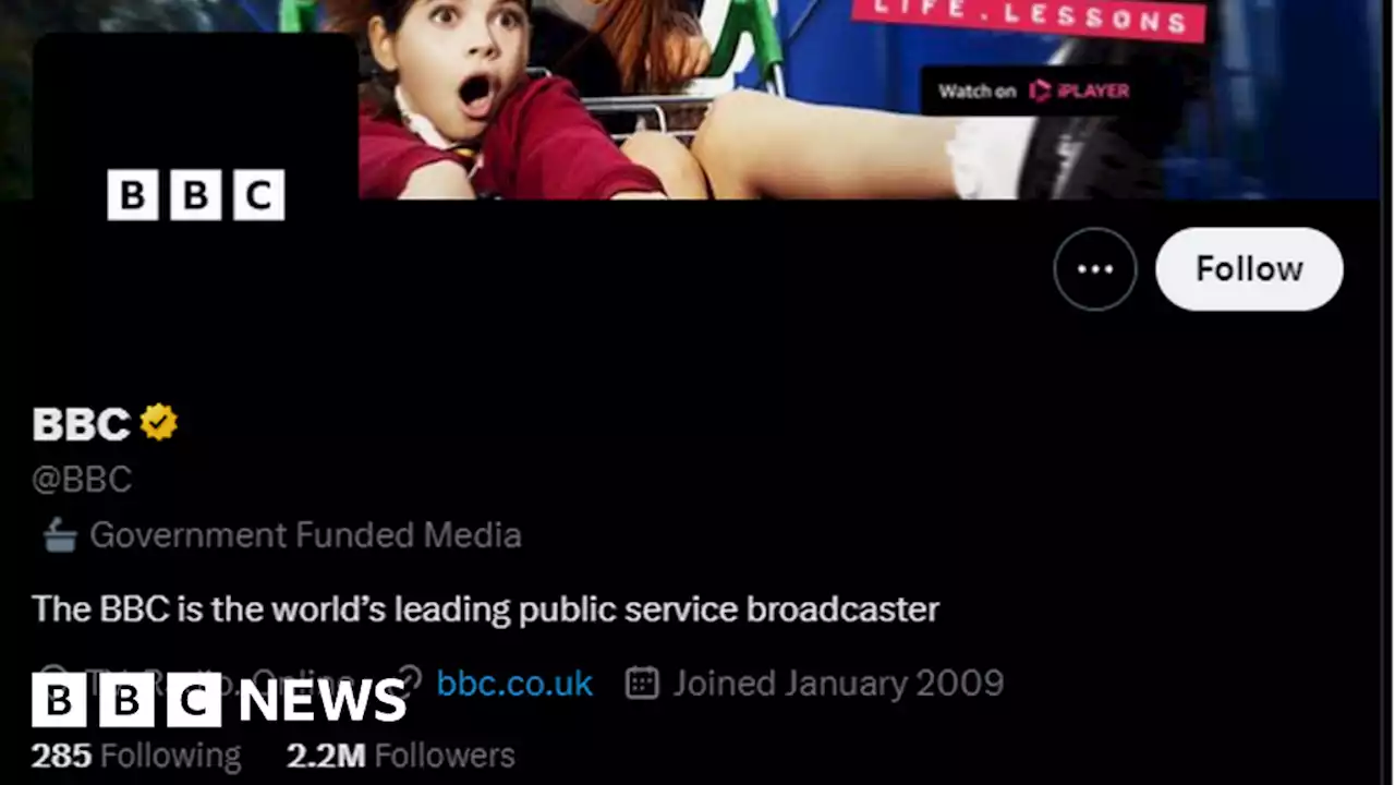 Twitter: BBC objects to 'government funded media' tag