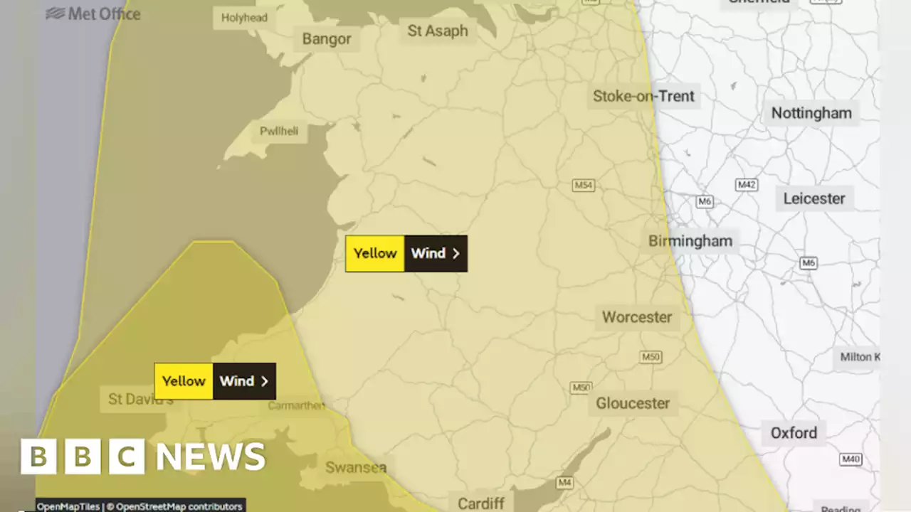 Wales weather warning for 60mph wind gusts from Tuesday