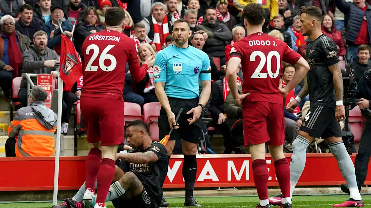 PGMOL to review linesman elbow on 'big baby' Andy Robertson during Liverpool 2-2 Arsenal