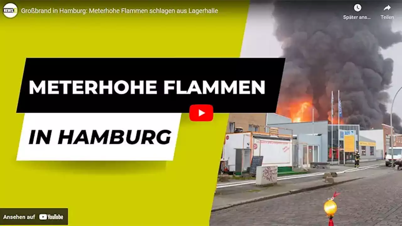 D: Gefährliches Großfeuer mit Explosionen in Hamburg → Bevölkerung gewarnt