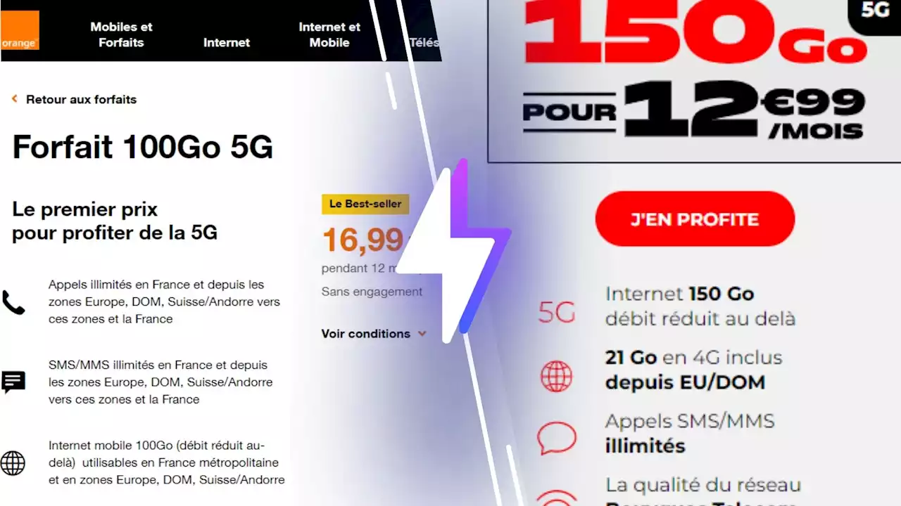 Forfaits 5G : vaut-il mieux 100 Go chez Orange ou 150 Go chez un MVNO ?