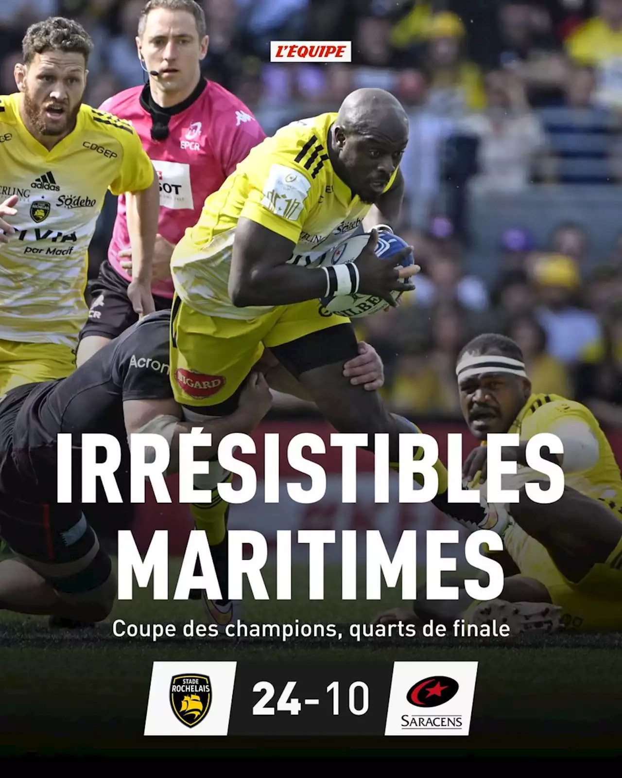 Résumé du match La Rochelle - Saracens, en direct - Coupe des champions 2022-2023 Quarts de finale, dimanche 09 avril 2023