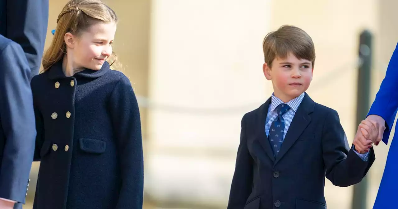 Princess Charlotte keeps a sweet eye on Louis as he attends first Easter service