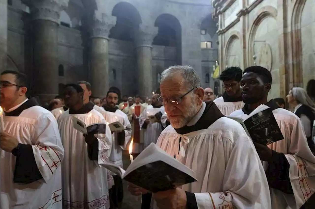 Christian, Muslim and Jewish worshippers gather in Jerusalem amid surge in violence