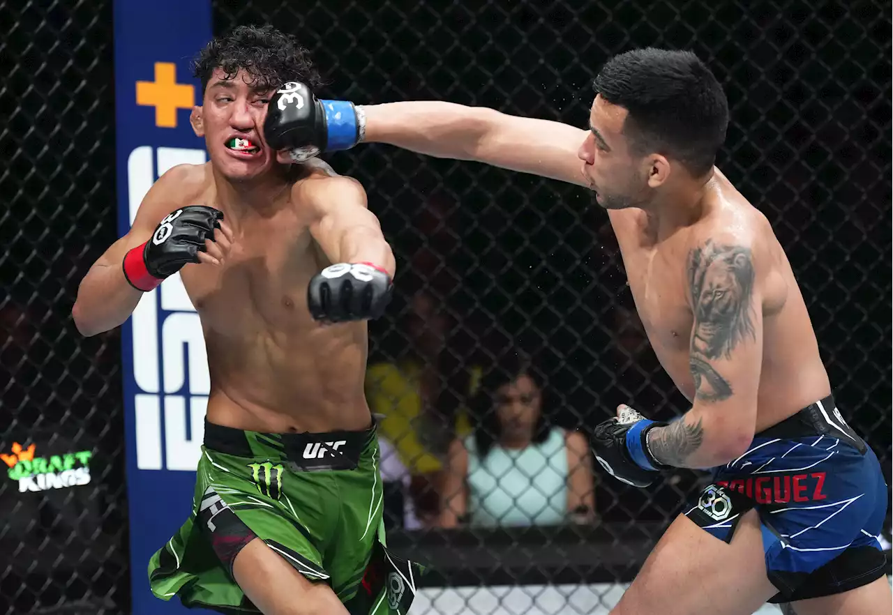 Raul Rosas Jr, 18, suffers setback in bid to become youngest-ever champion as he is outpointed by Christian Rodriguez at UFC 287