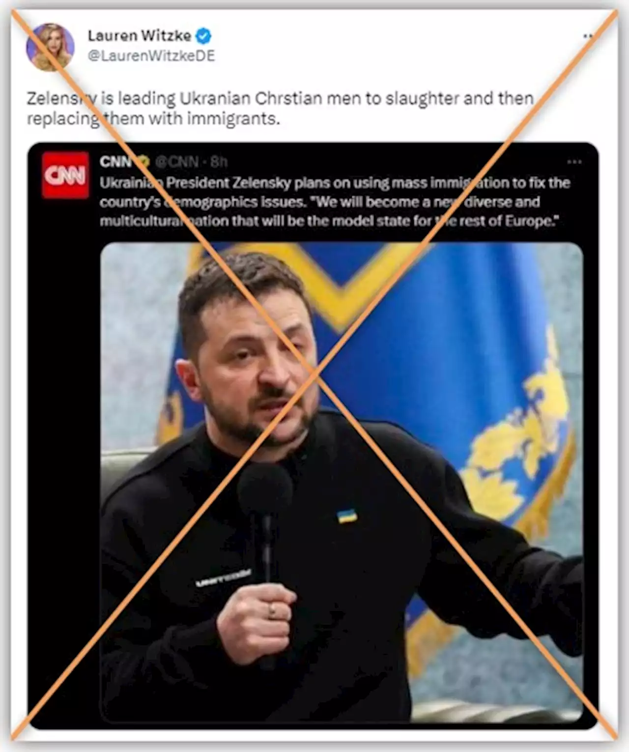 Fake CNN tweet on Zelensky, immigration spreads online