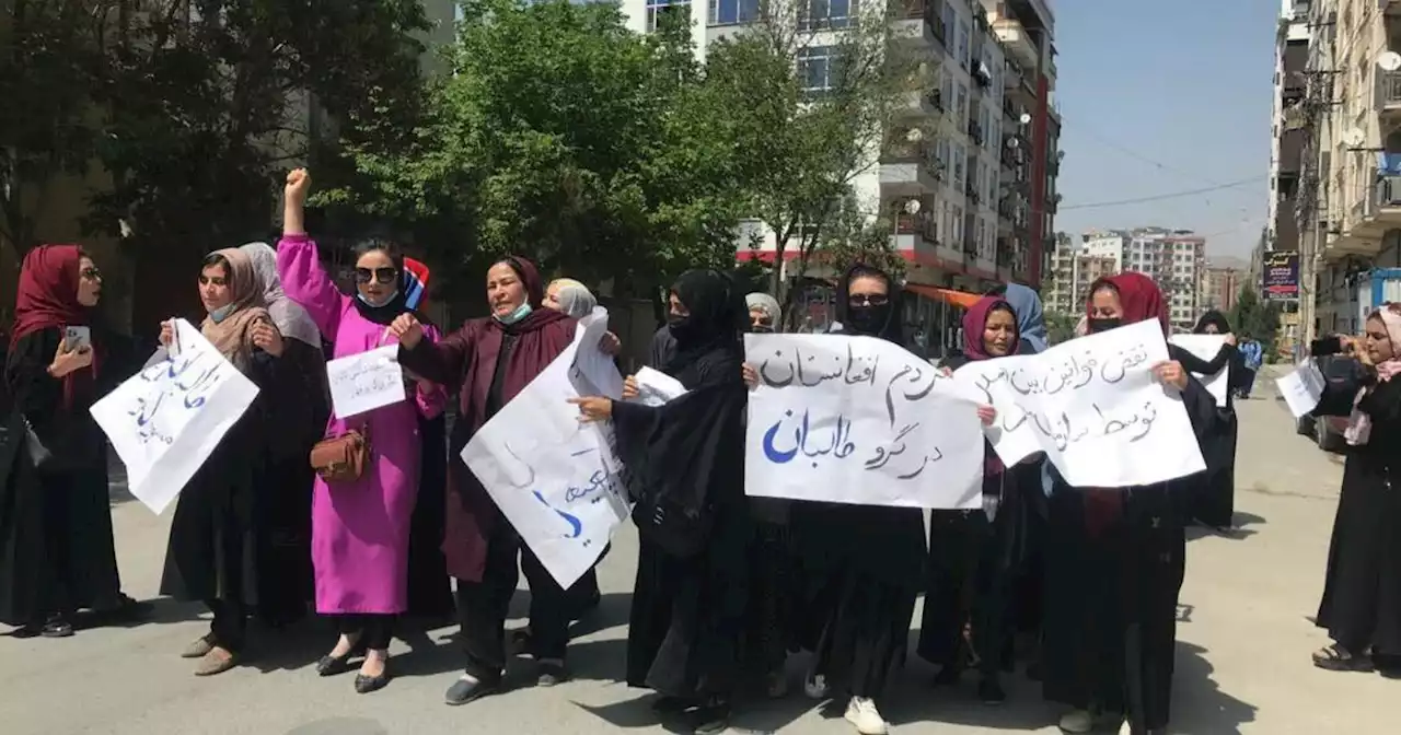 Afghanistan's women protest as U.N. hosts meeting in Doha on 'how to engage with the Taliban'