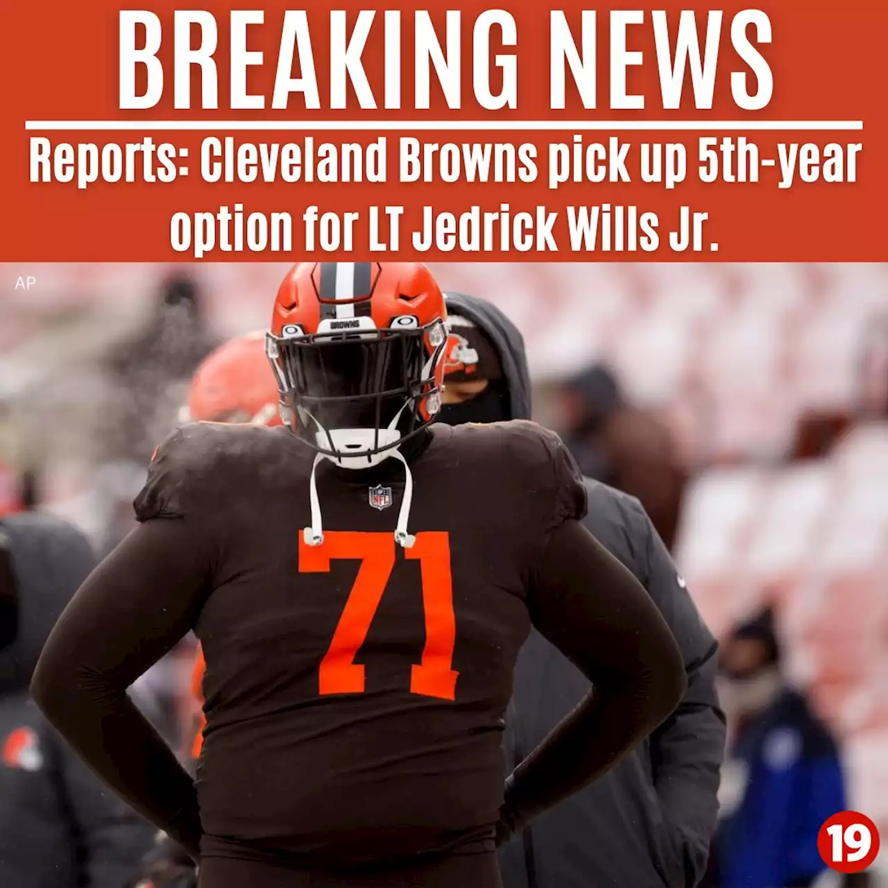 Reports: Cleveland Browns pick up 5th-year option for LT Jedrick Wills Jr.