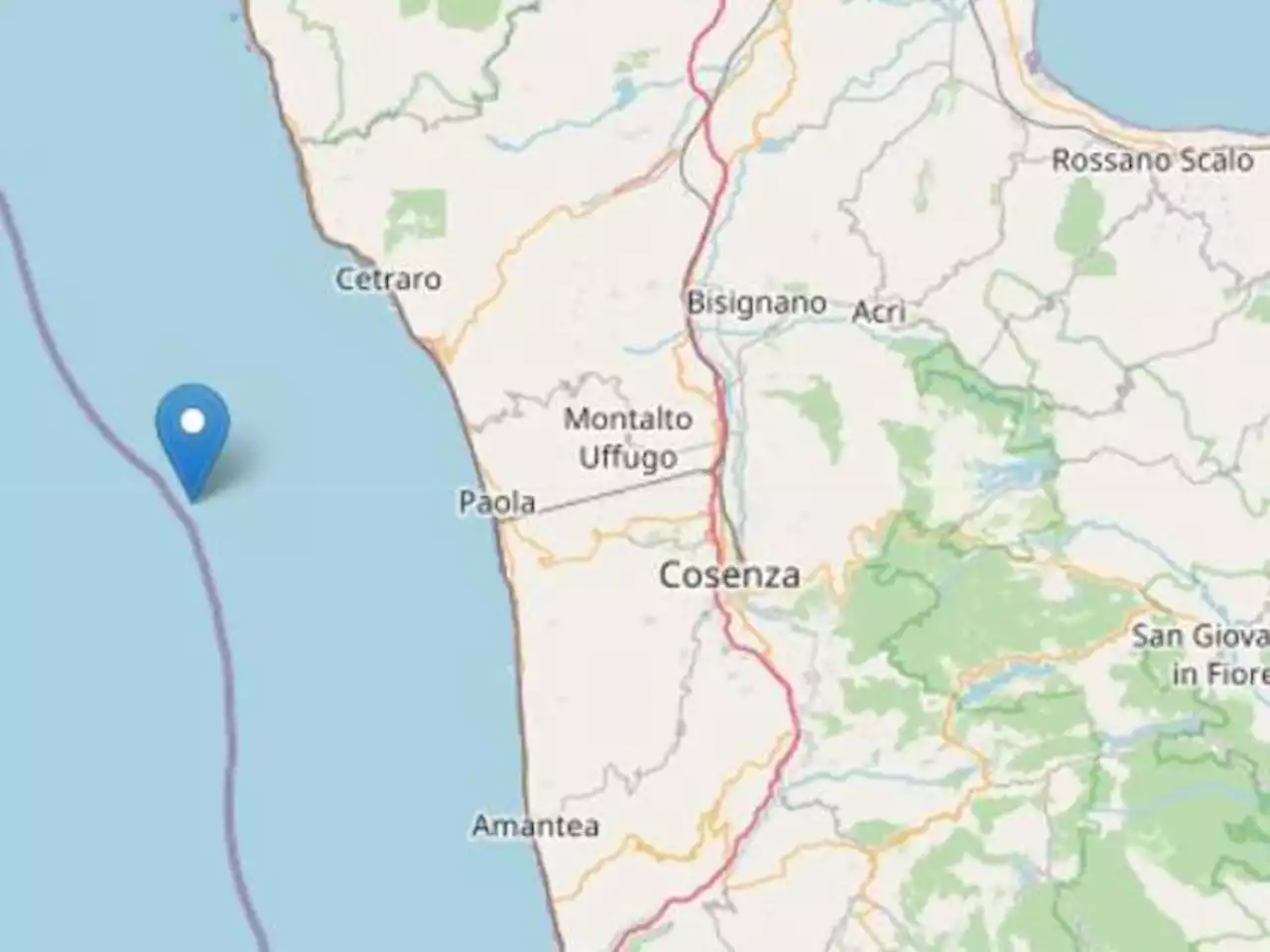 Registrata una scossa di terremoto di magnitudo 4.8 davanti alle coste di Cosenza