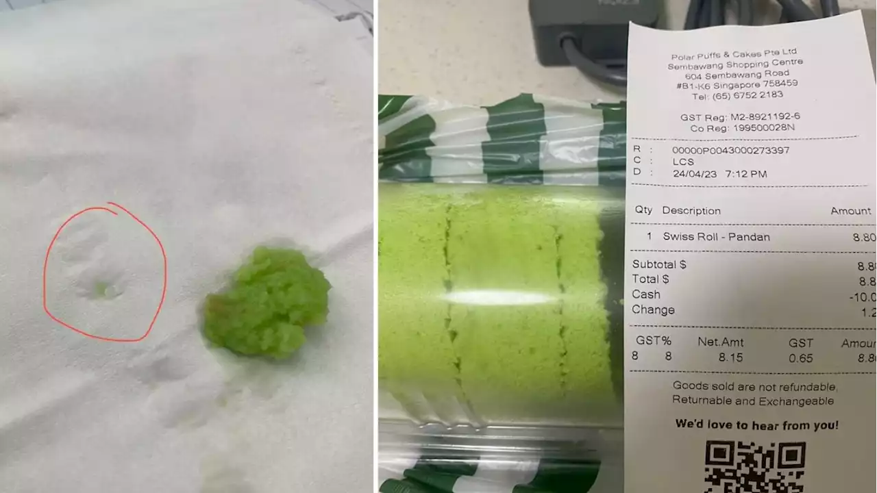 Customer allegedly finds glass shards in pandan swiss roll from Polar Cakes - Singapore News