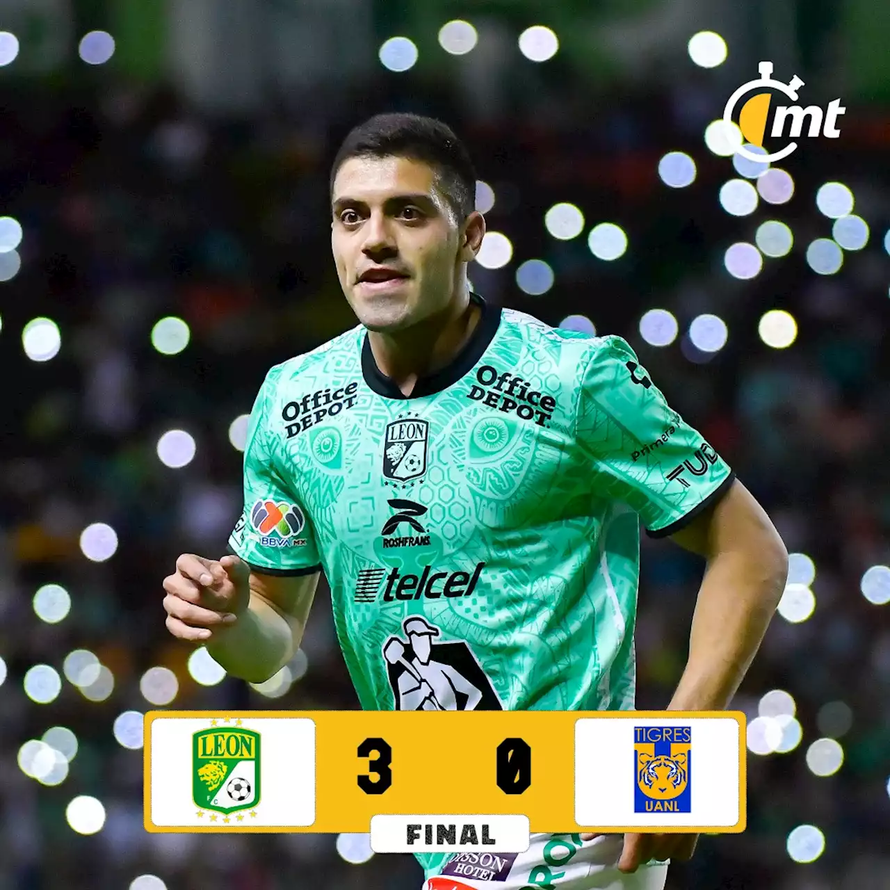 Resumen del partido León vs Tigres (3-0); ya piensan en Concachampions