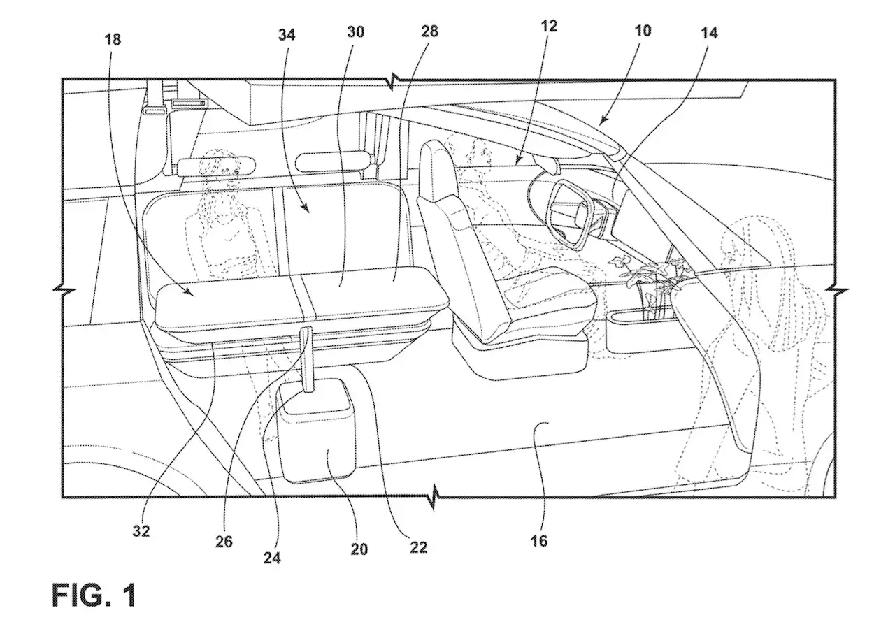 Ford patents movable in-vehicle table