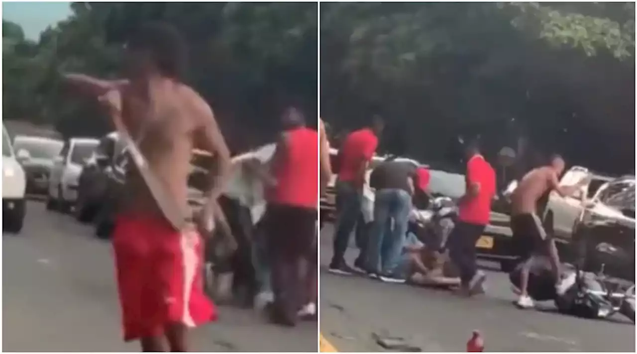 Repudiable: barras de América abordan con machete en mano a hincha del Cali