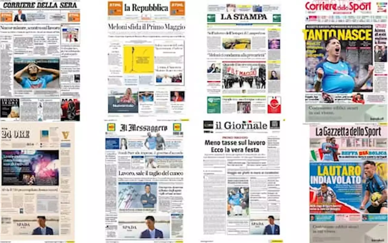 Le prime pagine dei quotidiani di oggi 1 maggio: la rassegna stampa