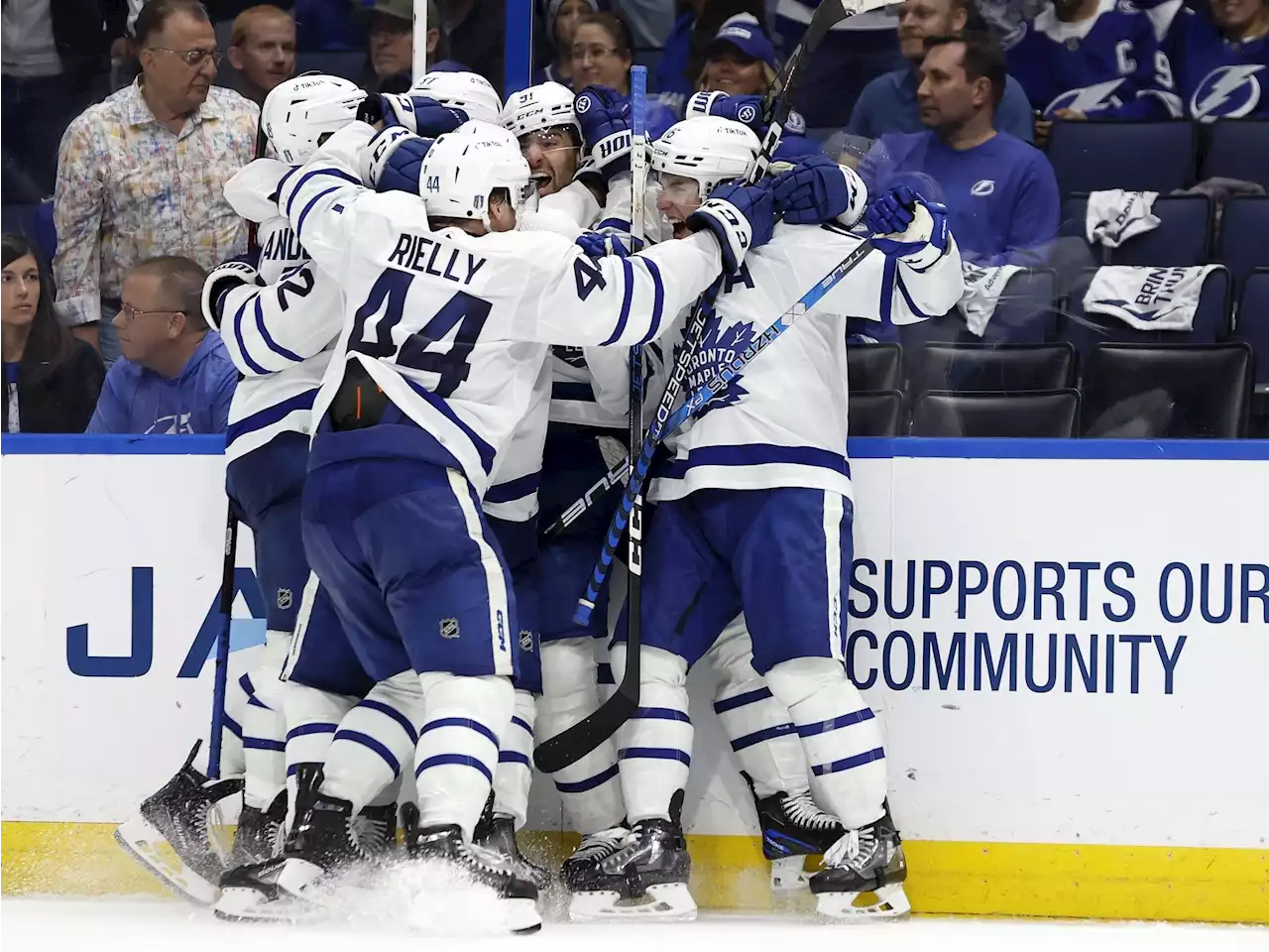 Leafs fans bring chaotic energy downtown after Game 6 OT win