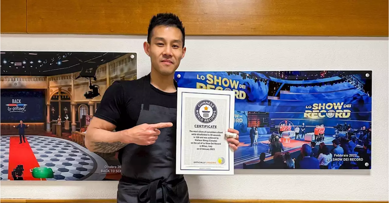 'My blindfolded cucumber-chopping TikToks have millions of views': This Mississauga chef just broke a world record