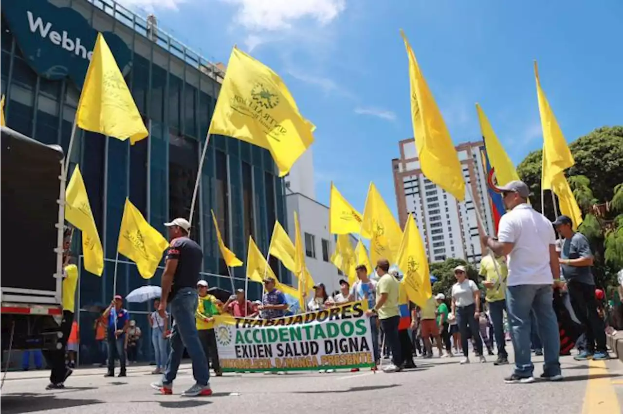 En imágenes: Así avanza la jornada de movilizaciones por el Día del Trabajo, en Bucaramanga