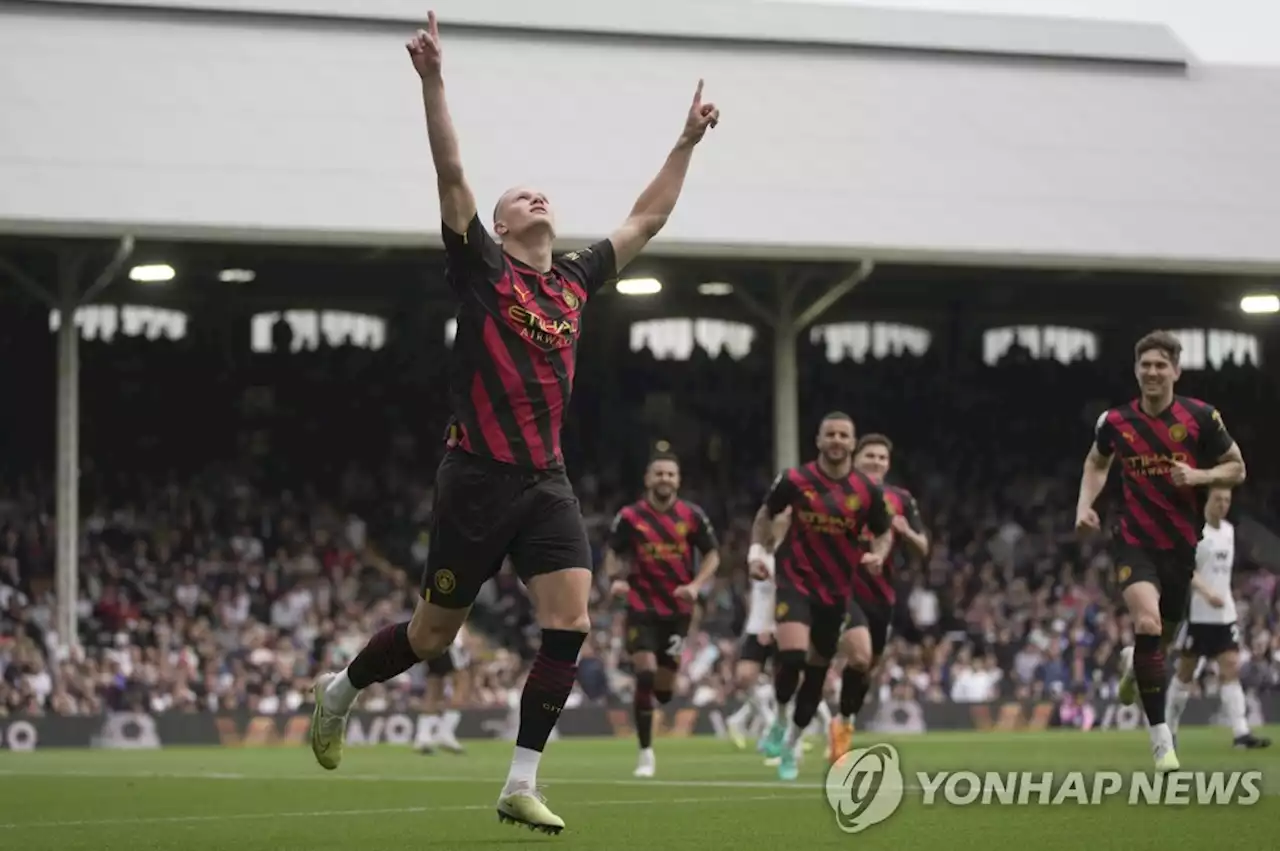 홀란 리그 34호골 폭발…맨시티, 풀럼 꺾고 'EPL 선두 점프'(종합) | 연합뉴스