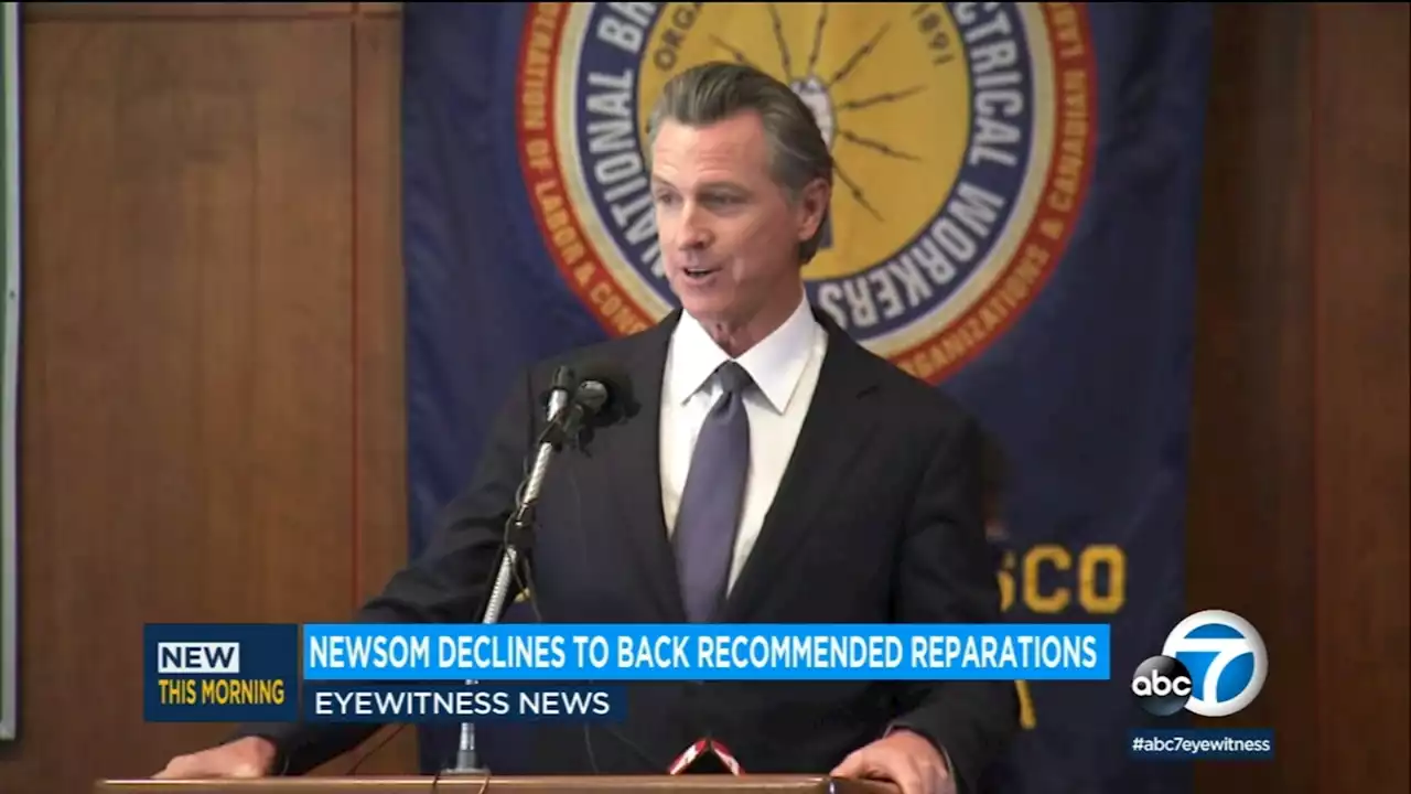 Newsom declines to publicly support reparations payments recommended by California task force