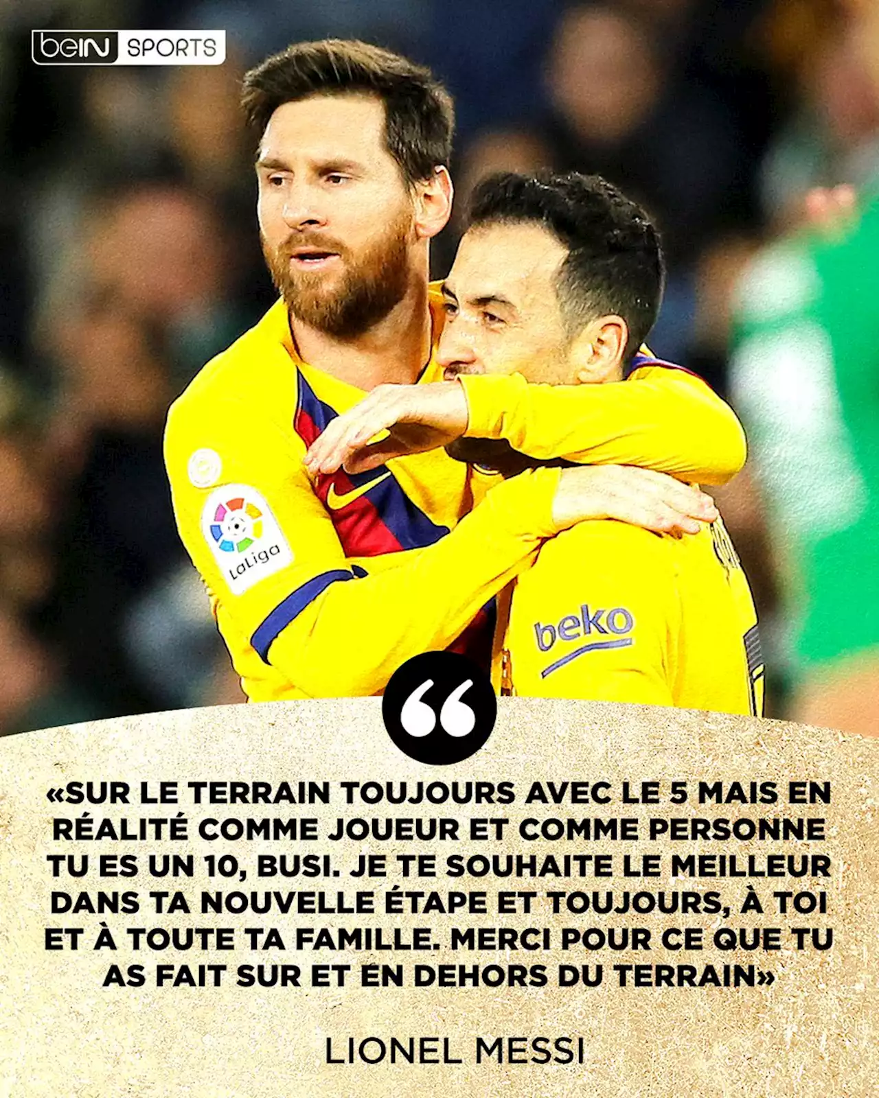 Barça: le beau message de Lionel Messi après le départ de Sergio Busquets