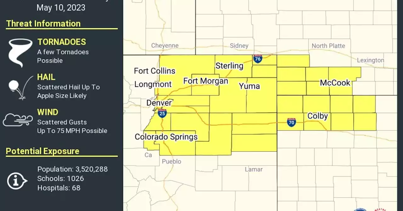 Tornado watch for Denver metro, northeastern plains through 9 p.m.