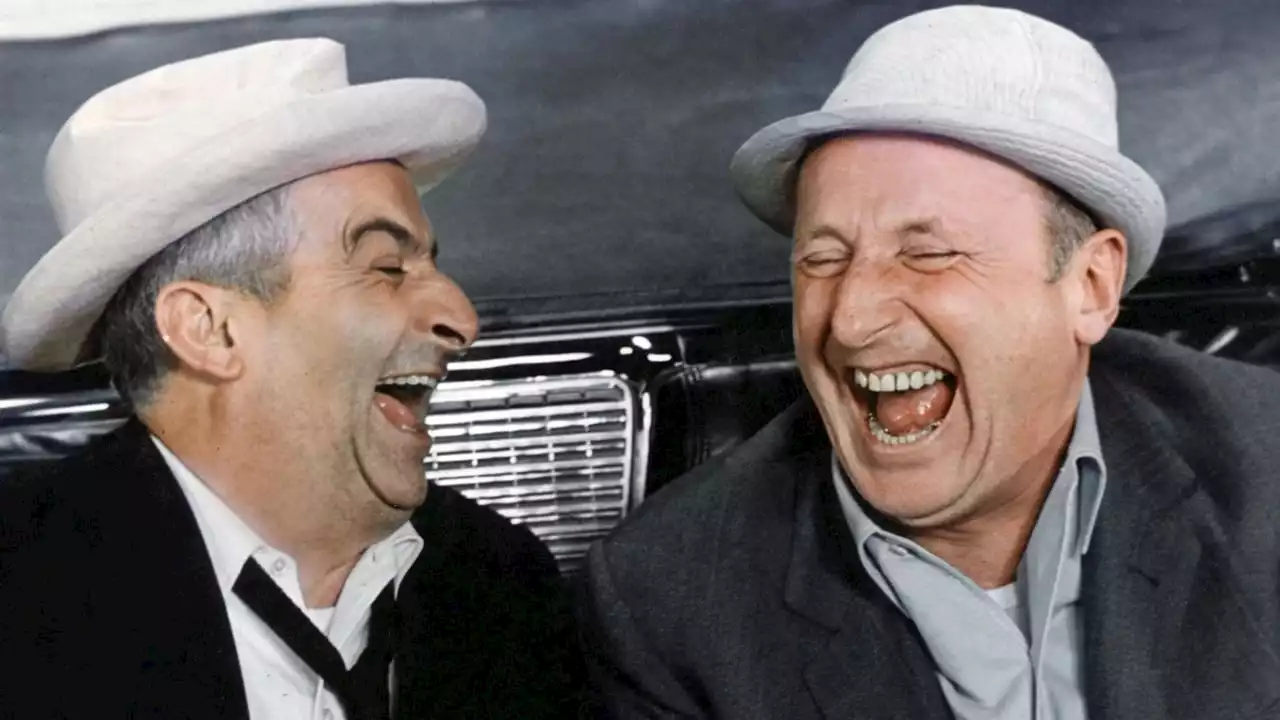 Drückt unbedingt bei 3 Minuten und 21 Sekunden Stopp und schaut euch das Gesicht von Louis de Funès in 'Louis, das Schlitzohr' an