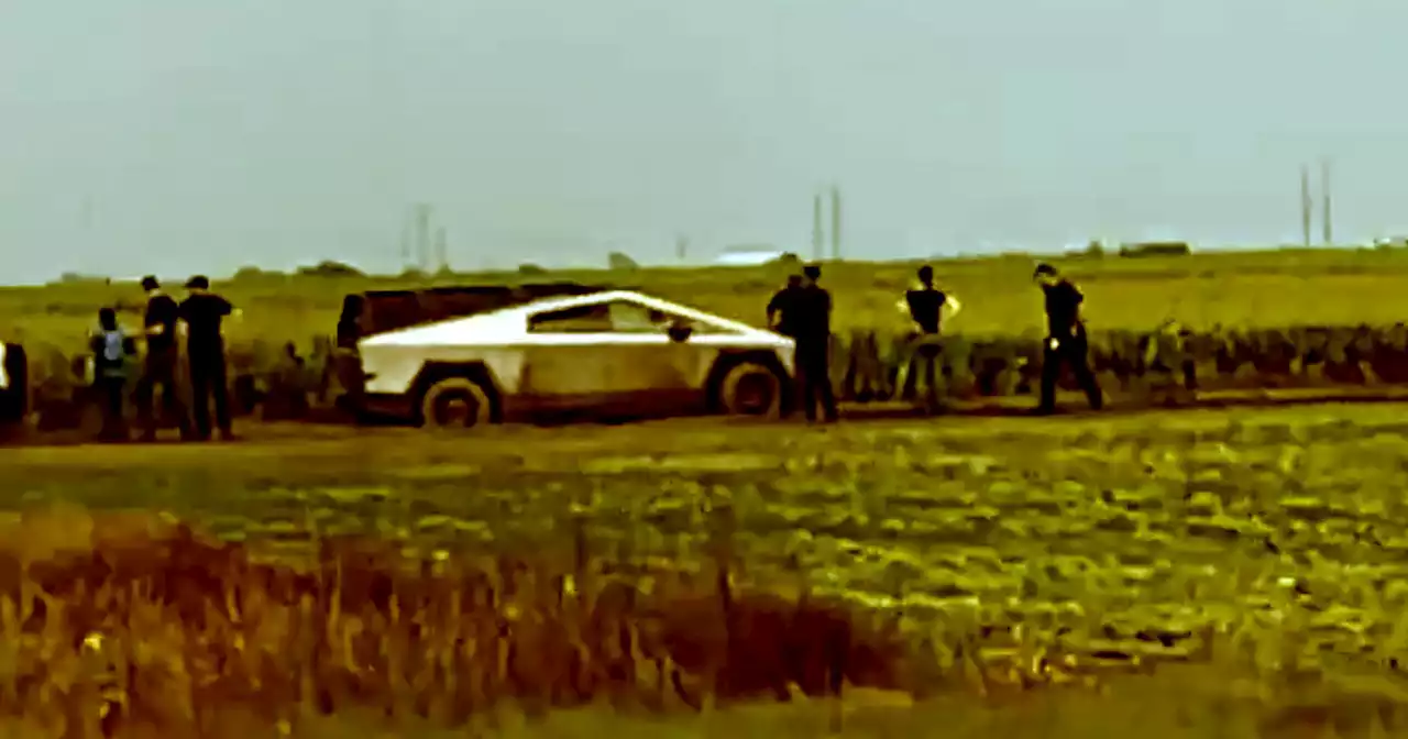 Cybertruck Prototype Gets Stuck in Field