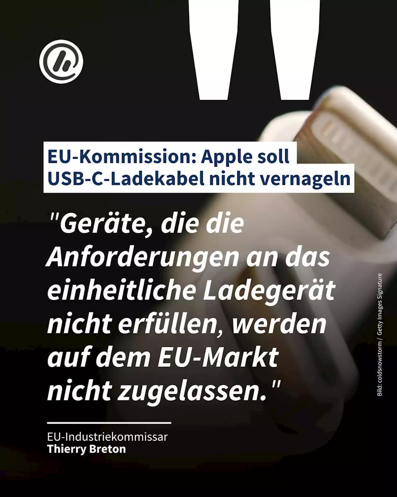 Ansage der EU-Kommission: Apple soll USB-C-Ladekabel nicht vernageln