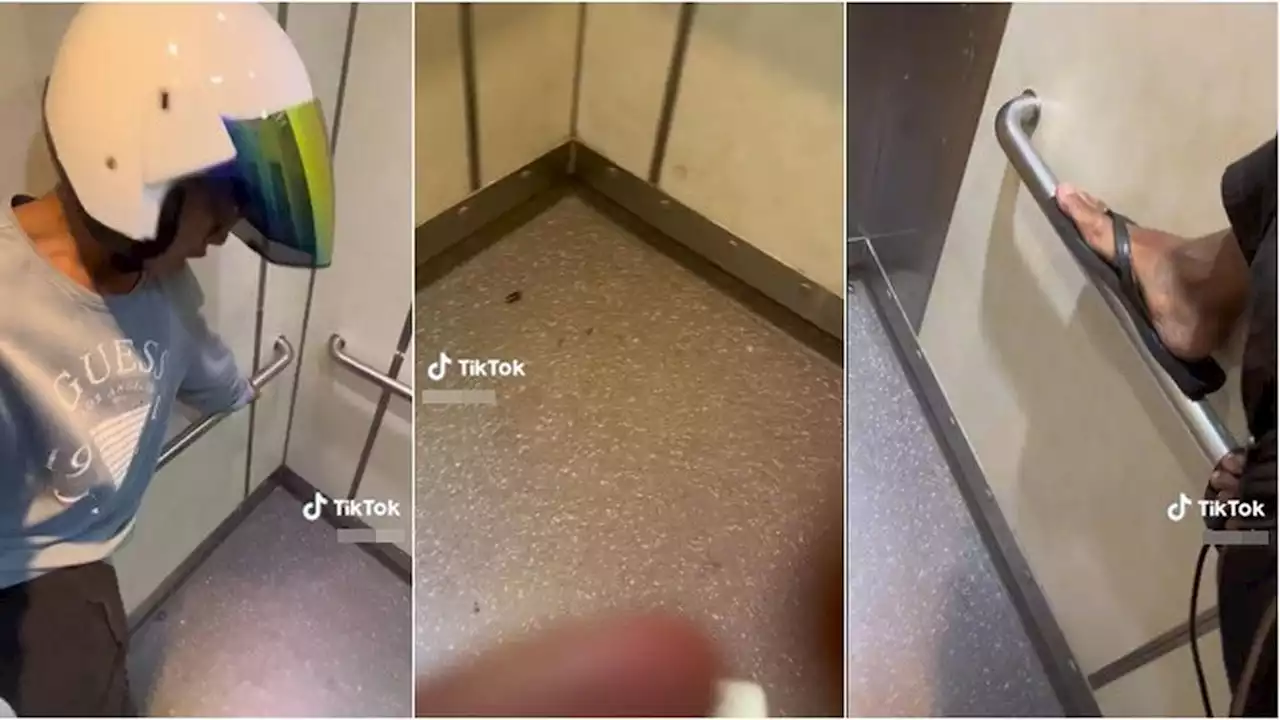 Momen Driver Ojol Terjebak di Lift Bareng Kecoak, Aksi Paniknya Bikin Ngakak