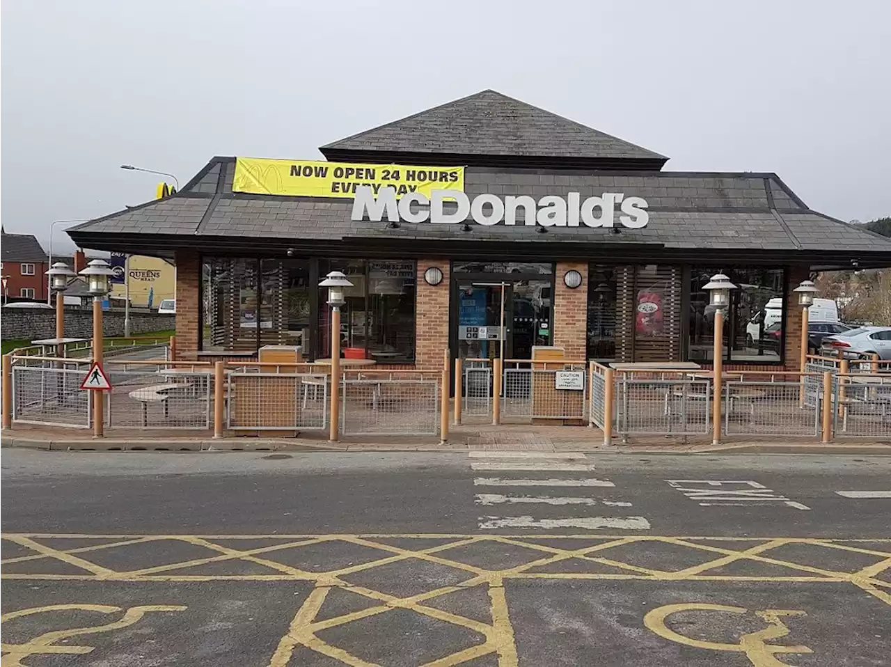 Diners leave in a 'Mcflurry' after alarm sounds in fast food restaurant