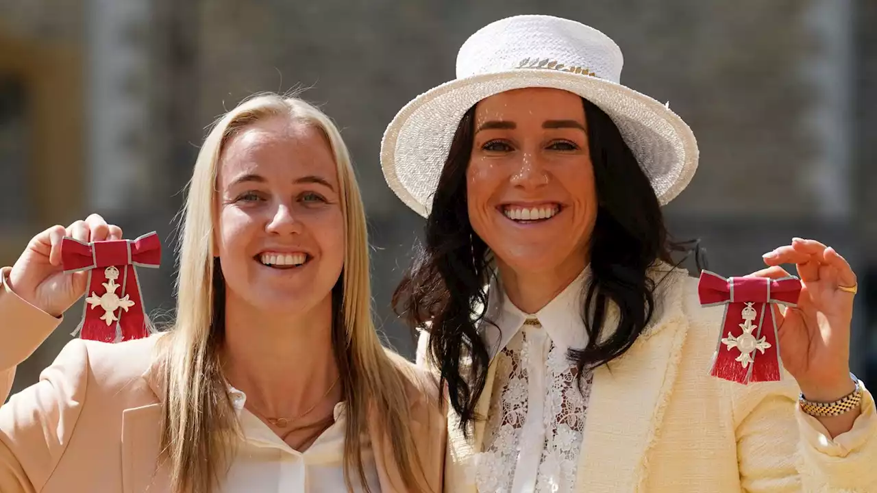 Lionesses Beth Mead and Lucy Bronze made MBEs at Windsor Castle