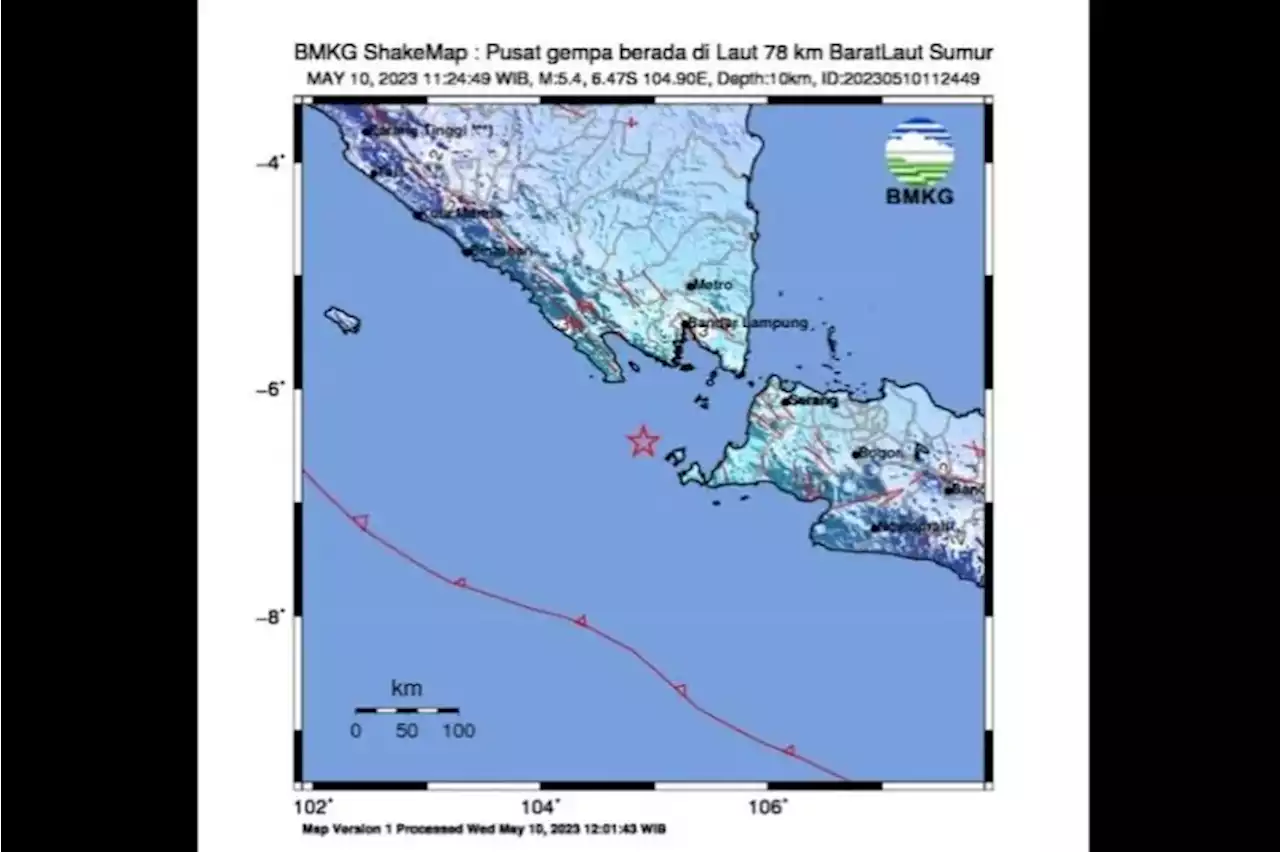 Gempa Dangkal Selat Sunda M 5,2 Akibat Sesar Aktif Terasa Sampai Jakarta