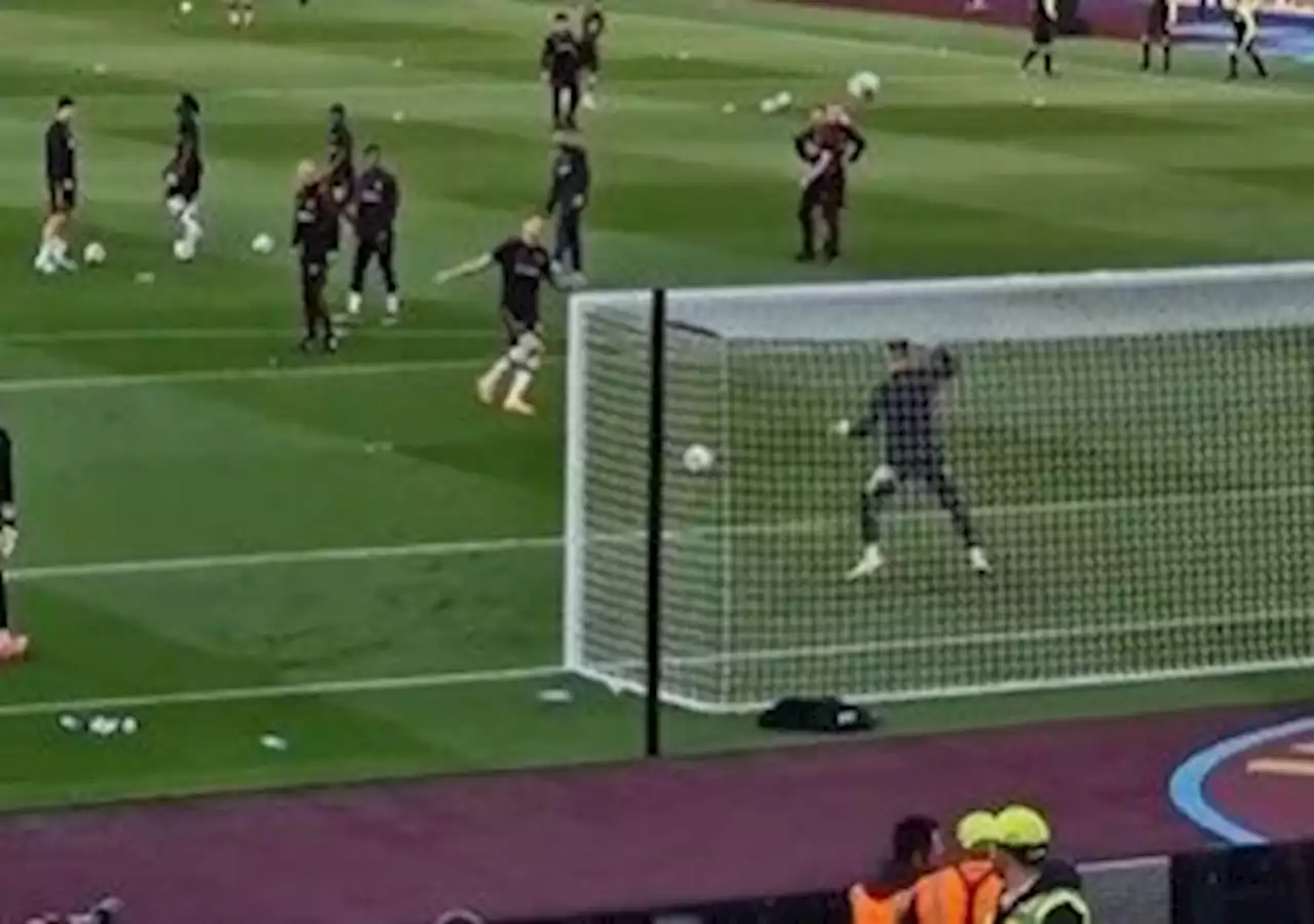 Video shows Wout Weghorst hitting fan with wayward shot during Manchester United warm-up