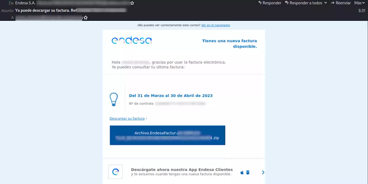 La Guardia Civil alerta: mucho cuidado con este correo electrónico en el que suplantan a Endesa