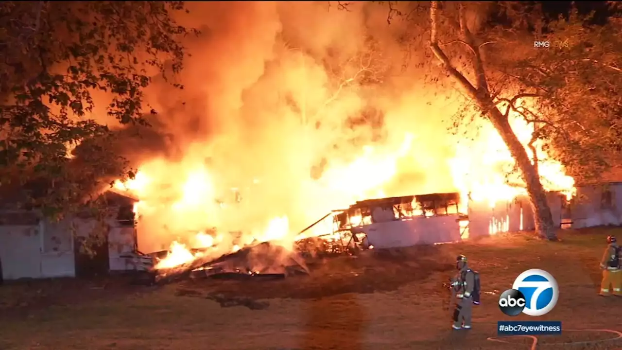 Large fire erupts at Hermon Park, damaging several structures