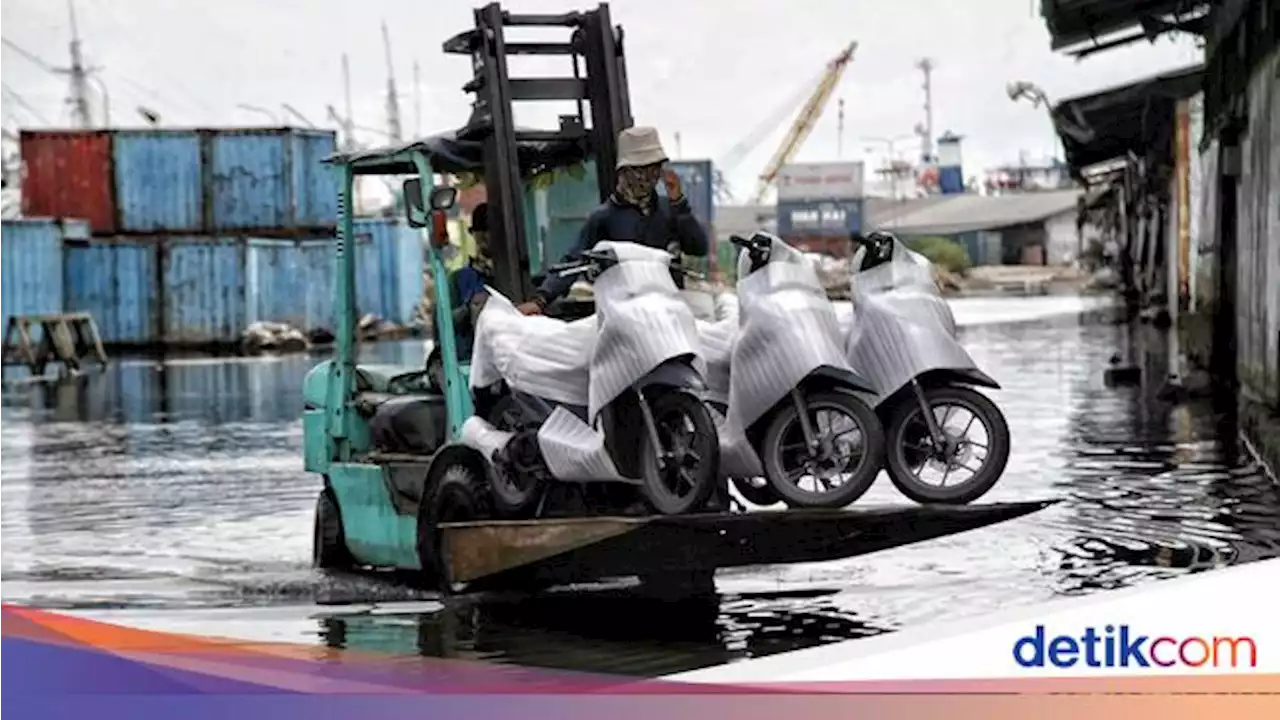 Melihat Bongkar Muat Motor Saat Banjir Rob di Pelabuhan Sunda Kelapa