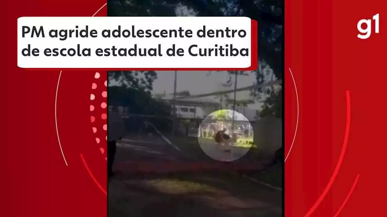 VÍDEO: PM de folga dá socos e chutes em adolescente dentro de escola estadual, em Curitiba