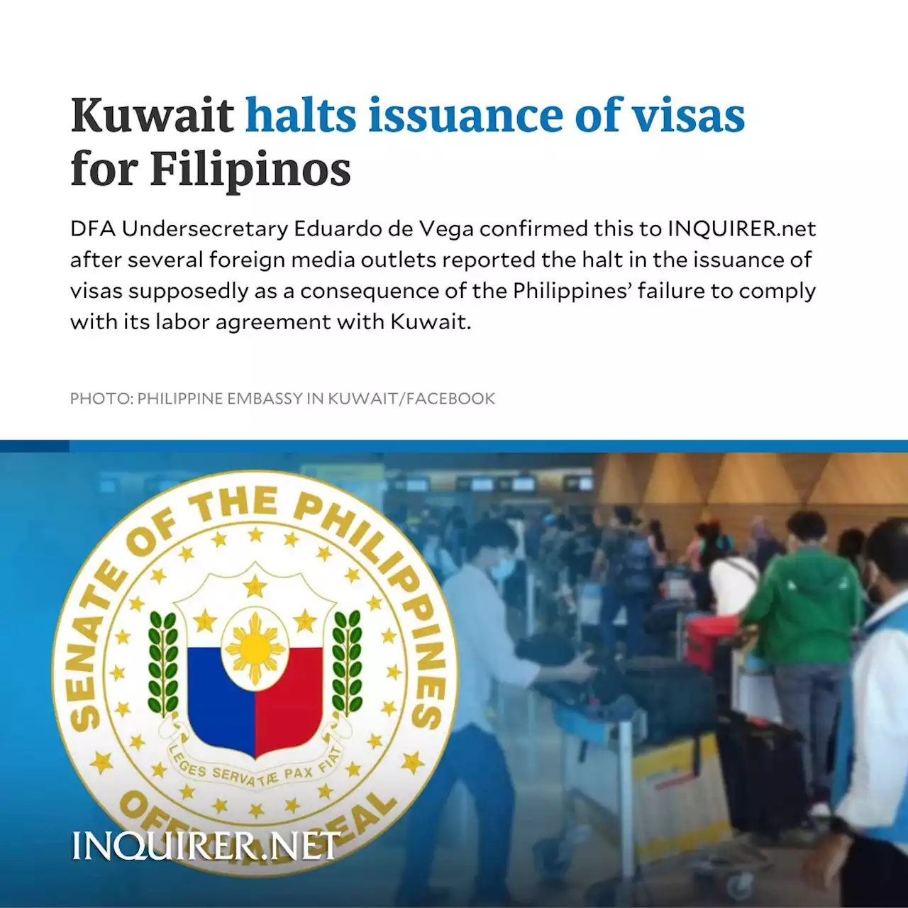 Kuwait halts issuance of visas for Filipinos