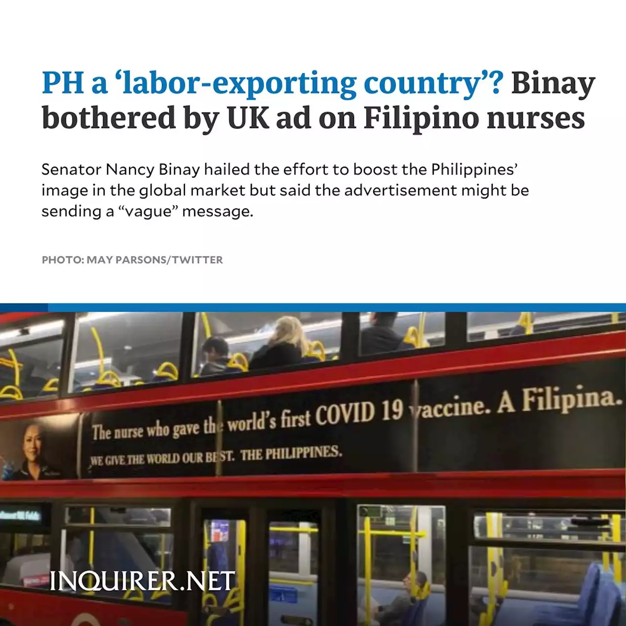 PH a ‘labor-exporting country’? Binay bothered by UK ad on Filipino nurses