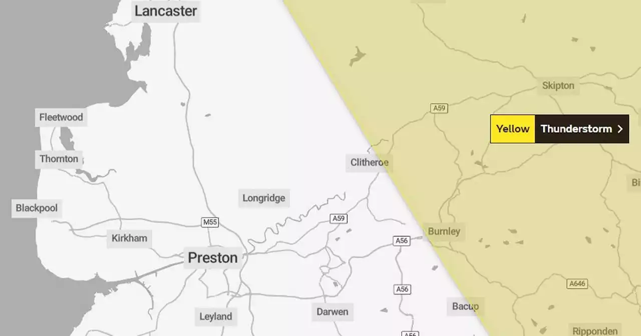 Met Office issues new 7-hour thunderstorm warning for Lancashire today