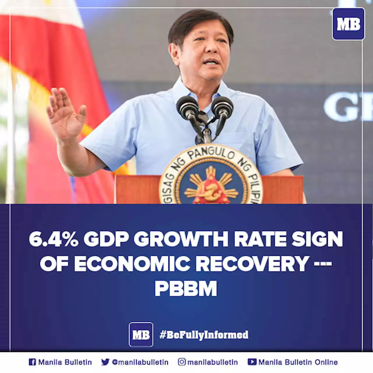 6.4% GDP growth rate sign of economic recovery --- PBBM