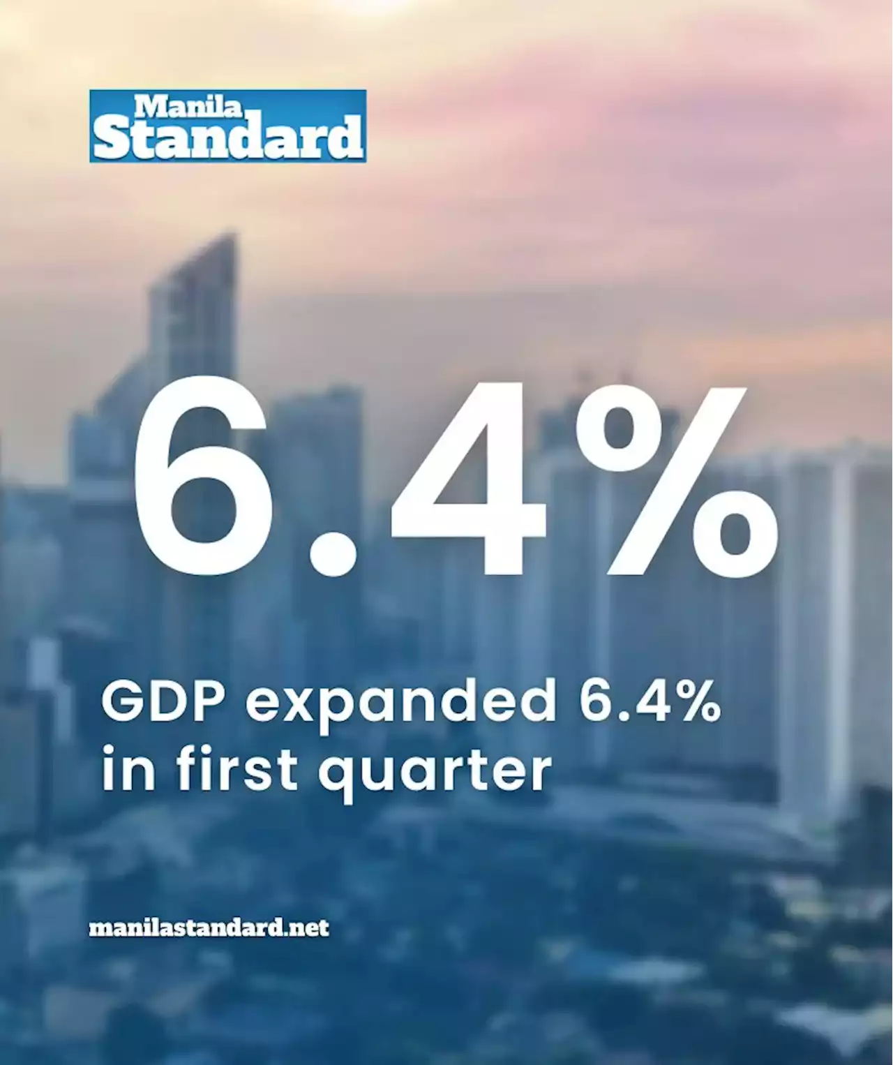 GDP expanded 6.4% in first quarter