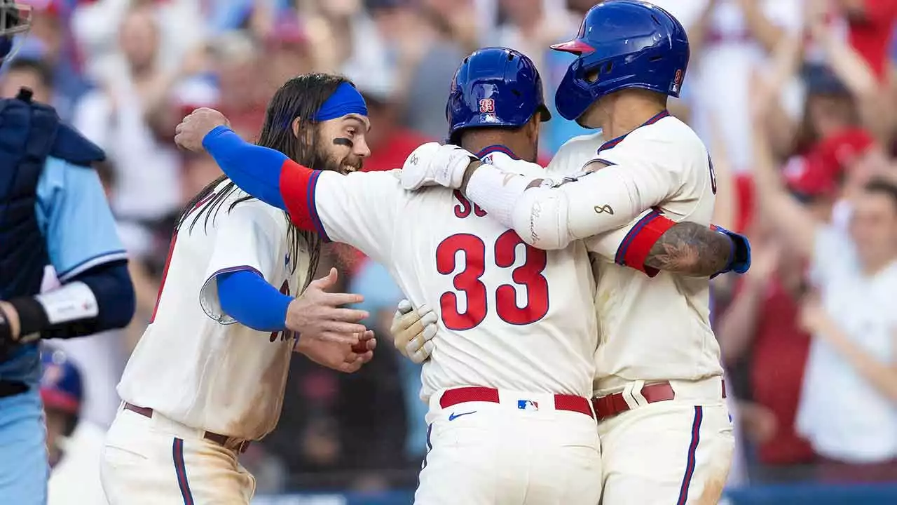 Bryce Harper and Nick Castellanos Key Phillies' 9th-Inning Rally for Second Time in a Week in Walk-Off Win